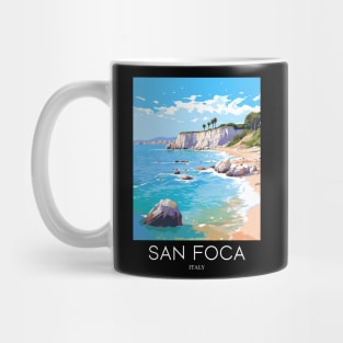 A Pop Art Travel Print of San Foca - Italy Mug